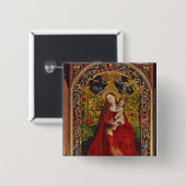 Madonna van de Roos Bower, 1473 Vierkante Button 5,1 Cm (Voorkant /achterkant)