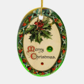 MADONNA VAN DE ROOS BOWER MISTLETOES,HOLLY BERRIES KERAMISCH ORNAMENT (Voorkant)