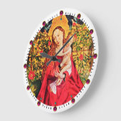 MADONNA VAN DE ROOS BOWER, PINK FUCHSIA PARELTJES, GROTE KLOK (Hoek)