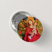 MADONNA VAN DE ROOS BOWER RONDE BUTTON 3,2 CM (Voorkant /achterkant)