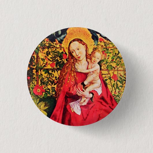 MADONNA VAN DE ROOS BOWER RONDE BUTTON 3,2 CM (Voorkant)