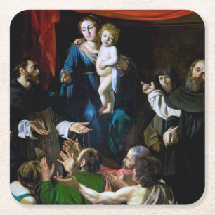 Madonna van de Rosary, Caravaggio Kartonnen Onderzetters