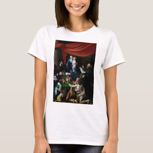 Madonna van de Rosary, Caravaggio T-shirt (Voorkant)