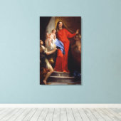 Madonna van de Rosary (olie op canvas) Canvas Afdruk (Insitu (Houten vloer))