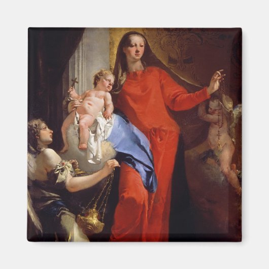Madonna van de Rosary (olie op canvas) Magneet (Voorkant)