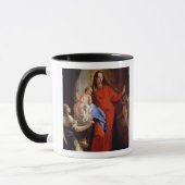 Madonna van de Rosary (olie op canvas) Mok (Links)