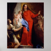 Madonna van de Rosary (olie op canvas) Poster (Voorkant)