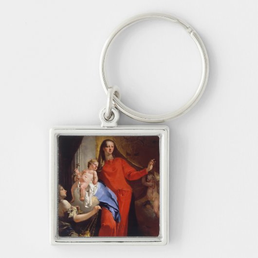 Madonna van de Rosary (olie op canvas) Sleutelhanger (Voorkant)