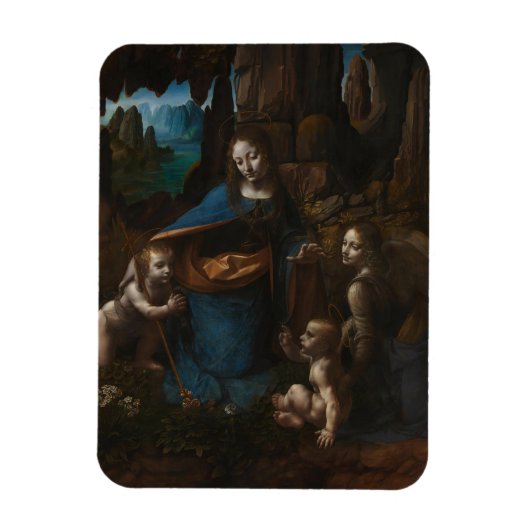 Madonna van de rotsen, Maagd Maria, Jezus, Johanne Magneet (Verticaal)