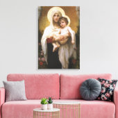 Madonna van de Rozen door Bouguereau Canvas Afdruk (Insitu (Woonkamer))