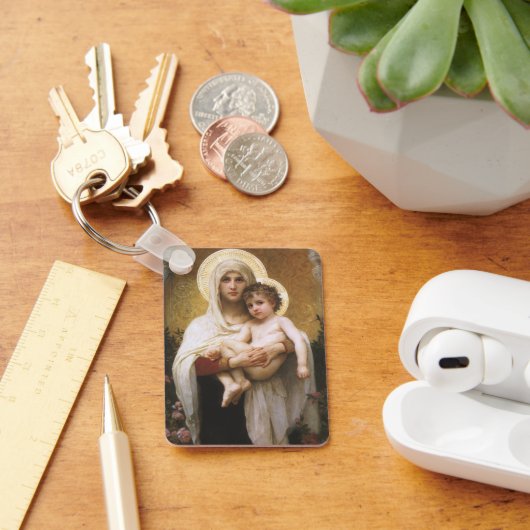 Madonna van de Rozen door Bouguereau Sleutelhanger (Bureau)