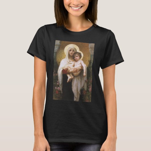Madonna van de Rozen door Bouguereau T-shirt (Voorkant)