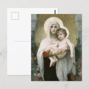 Madonna van de Rozen door William-Adolphe Bouguere Briefkaart