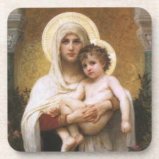 Madonna van de Rozen van Bouguereau Bier Onderzetter