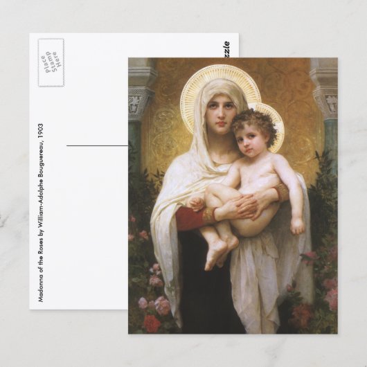 Madonna van de Rozen van Bouguereau Briefkaart (Voorkant / Achterkant)