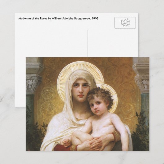 Madonna van de Rozen van Bouguereau Briefkaart (Voorkant / Achterkant)