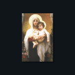 Madonna van de Rozen van Bouguereau Canvas Afdruk<br><div class="desc">Madonna van de Rozen (1903) van Bouguereau is een schilderij van een Victoriaans realistische kunstschilderij, een kunstschilderij van de kerk. Een religieus portret van de Madonna en het kind met Mary Magdalene die de baby baby Jezus Christus vasthoudt met gouden halo's en omringd door rozen. Over de kunstenaar: William-Adolphe Bouguereau...</div>