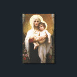 Madonna van de Rozen van Bouguereau Canvas Afdruk<br><div class="desc">Madonna van de Rozen (1903) van Bouguereau is een schilderij van een Victoriaans realistische kunstschilderij, een kunstschilderij van de kerk. Een religieus portret van de Madonna en het kind met Mary Magdalene die de baby baby Jezus Christus vasthoudt met gouden halo's en omringd door rozen. Over de kunstenaar: William-Adolphe Bouguereau...</div>