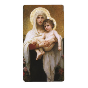 Madonna van de Rozen van Bouguereau Etiket