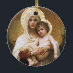 Madonna van de Rozen van Bouguereau Keramisch Ornament<br><div class="desc">Madonna van de Rozen (1903) van Bouguereau is een schilderij van een Victoriaans realistische kunstschilderij, een kunstschilderij van de kerk. Een religieus portret van de Madonna en het kind met Mary Magdalene die de baby baby Jezus Christus vasthoudt met gouden halo's en omringd door rozen. Over de kunstenaar: William-Adolphe Bouguereau...</div>