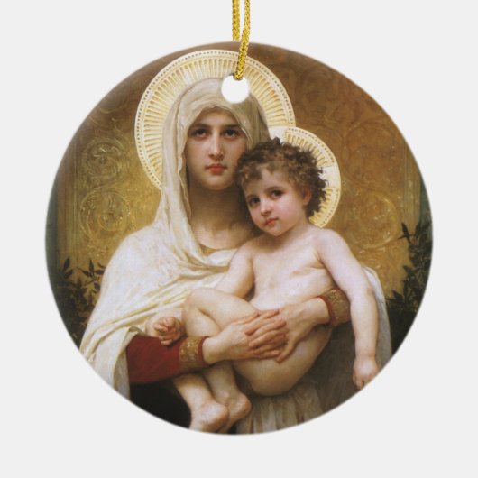 Madonna van de Rozen van Bouguereau Keramisch Ornament (Voorkant)