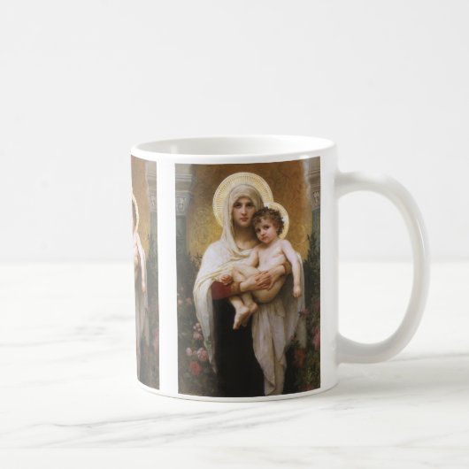 Madonna van de Rozen van Bouguereau Koffiemok (Rechts)