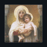 Madonna van de Rozen van Bouguereau Magneet<br><div class="desc">Madonna van de Rozen (1903) van Bouguereau is een schilderij van een Victoriaans realistische kunstschilderij, een kunstschilderij van de kerk. Een religieus portret van de Madonna en het kind met Mary Magdalene die de baby baby Jezus Christus vasthoudt met gouden halo's en omringd door rozen. Over de kunstenaar: William-Adolphe Bouguereau...</div>