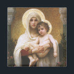 Madonna van de Rozen van Bouguereau Magneet<br><div class="desc">Madonna van de Rozen (1903) van Bouguereau is een schilderij van een Victoriaans realistische kunstschilderij, een kunstschilderij van de kerk. Een religieus portret van de Madonna en het kind met Mary Magdalene die de baby baby Jezus Christus vasthoudt met gouden halo's en omringd door rozen. Over de kunstenaar: William-Adolphe Bouguereau...</div>