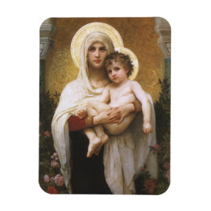 Madonna van de Rozen van Bouguereau Magneet