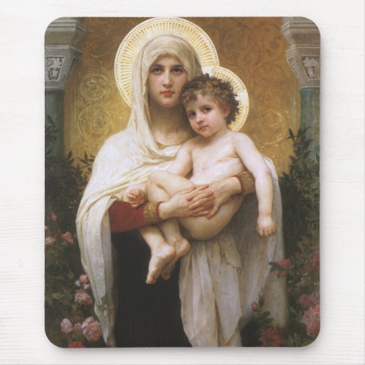 Madonna van de Rozen van Bouguereau Muismat (Voorkant)
