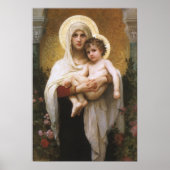 Madonna van de Rozen van Bouguereau Poster (Voorkant)