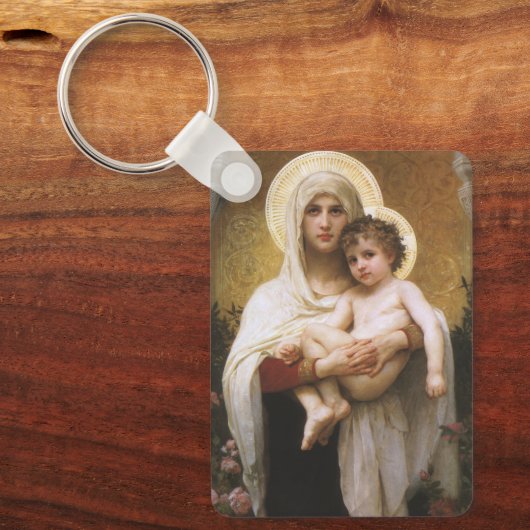 Madonna van de Rozen van Bouguereau Sleutelhanger (Voorkant)