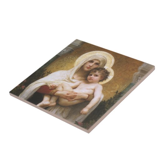 Madonna van de Rozen van Bouguereau Tegeltje (Zijkant)