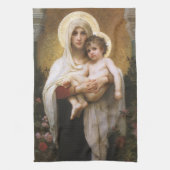 Madonna van de Rozen van Bouguereau Theedoek (Verticaal)