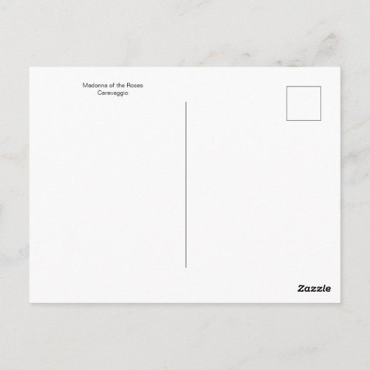 Madonna van de Rozen van het Briefkaart Caravaggio (Achterkant)