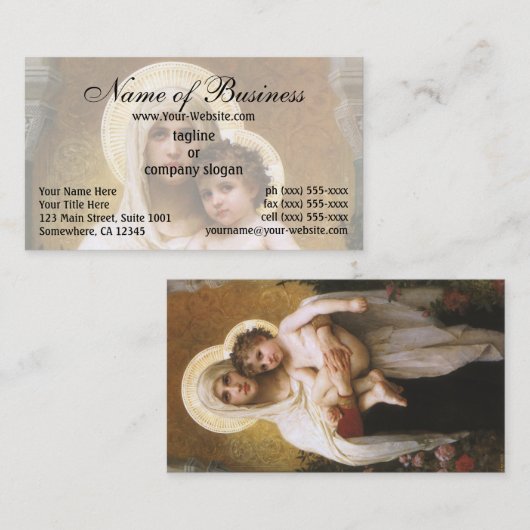 Madonna van de Rozen van William Adolphe Bouguerea Visitekaartje (Voorkant / Achterkant)