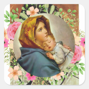 Madonna van de Straten Heilige Maria Madonnina Vierkante Sticker