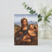 Madonna van de Yarnwinder door Da Vinci Briefkaart (Staand voorkant)