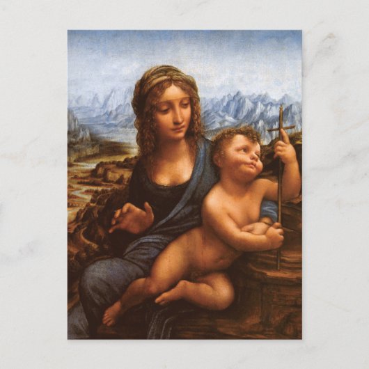 Madonna van de Yarnwinder door Da Vinci Briefkaart (Voorkant)