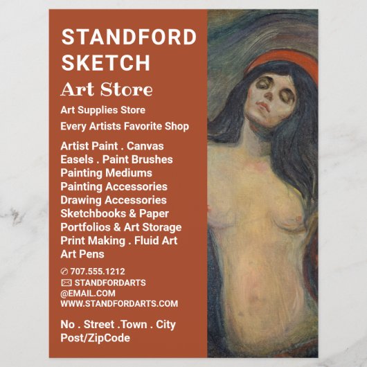 Madonna van Edvard Munch, een kunstwinkel Flyer (Voorkant)