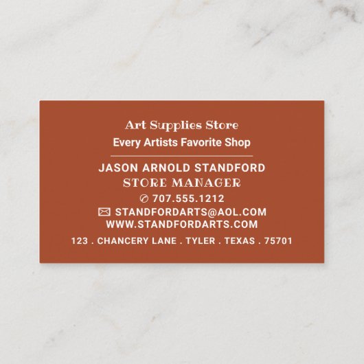 Madonna van Edvard Munch, een kunstwinkel Visitekaartje (Achterkant)