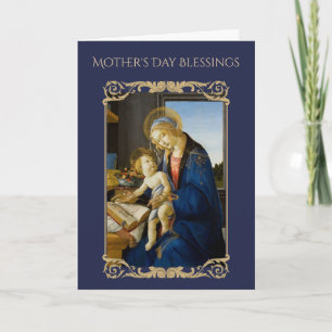 Madonna van het Boek door Botticelli Religious Kaart