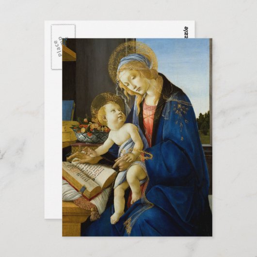 Madonna van het Boek van Botticelli Briefkaart (Voorkant / Achterkant)