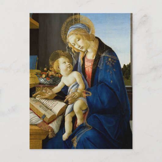 Madonna van het Boek van Botticelli Briefkaart (Voorkant)