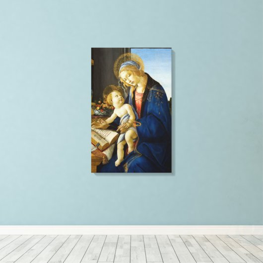 Madonna van het Boek van Botticelli Canvas Afdruk (Insitu (Houten vloer))