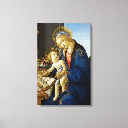Madonna van het Boek van Botticelli Canvas Afdruk (Voorkant)