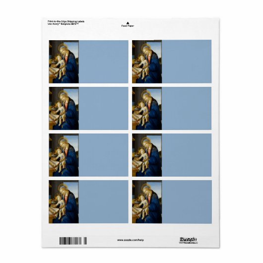 Madonna van het Boek van Botticelli Etiket (Full Sheet)