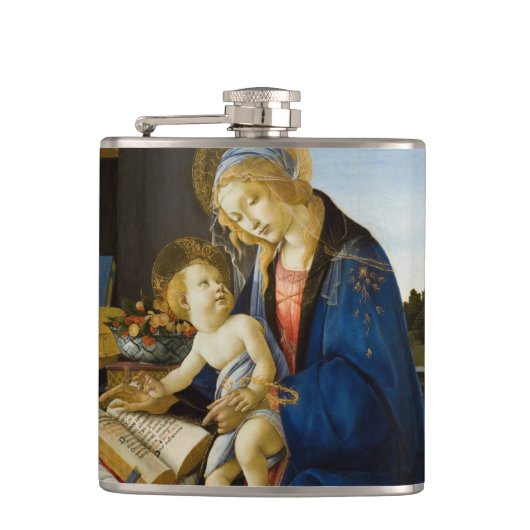 Madonna van het Boek van Botticelli Heupfles (Voorkant)