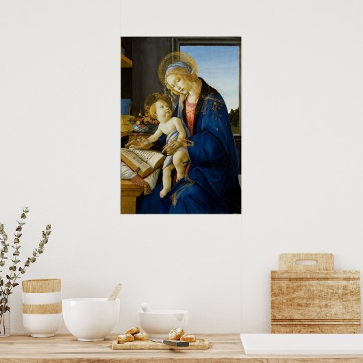 Madonna van het Boek van Botticelli Poster (Keuken)