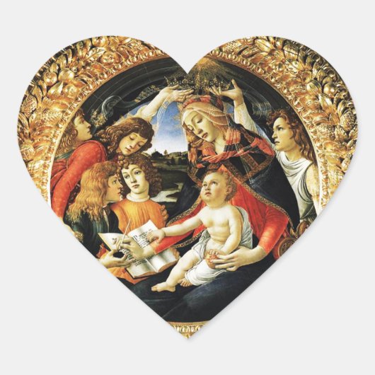 Madonna van het Magnificat Hart Sticker (Voorkant)